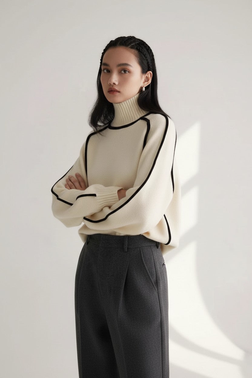 Jersey Lara de Cuello Alto — Estilo Elegante y Atemporal