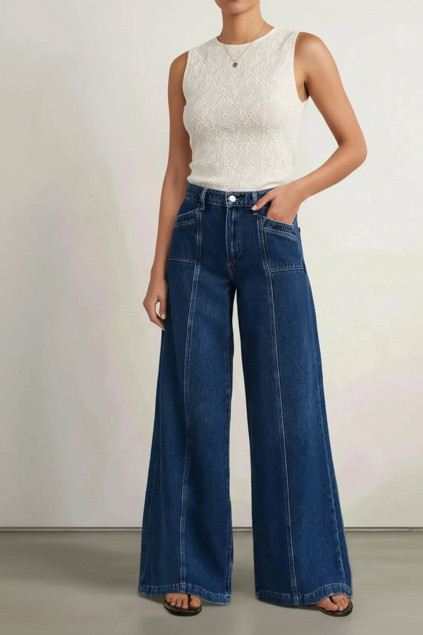 Vaqueros Lara Wide-Leg — Versatilidad Elegante