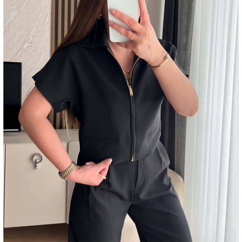 Blusa con Cierre Serena — Elegancia premium