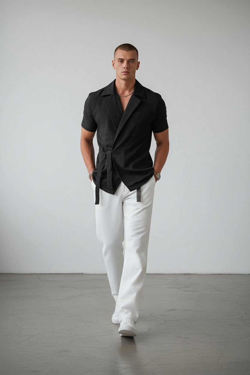Camisa Matteo de Manga Corta — Estilo Elegante y Moderno